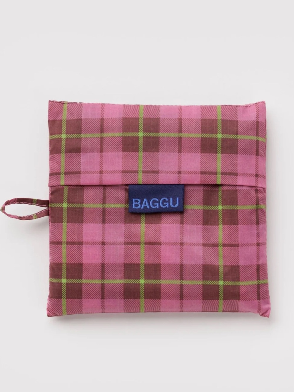 BAGGU Big Baggu In Azalea Pink Tartan